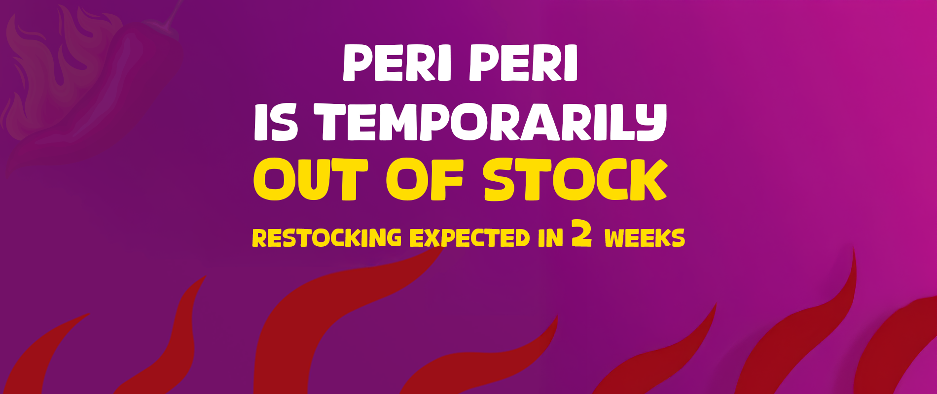 out of stock bannner